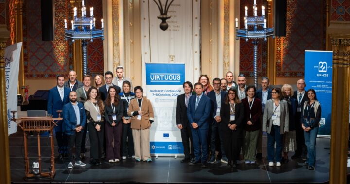 Foto di gruppo alla conferenza VIRTUOUS, Sinagoga di Rumbach, Budapest, 7–8 ottobre 2026