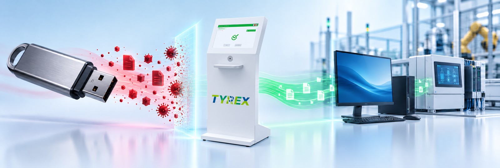 Tyrex: controllo dei supporti USB prima del trasferimento dei dati verso computer e sistemi industriali