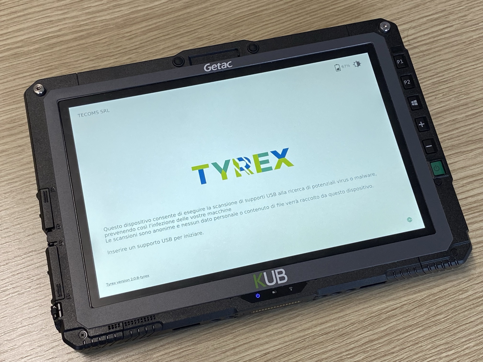 TYREX Mobile su tablet robusto con interfaccia TECOMS
